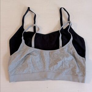 Women's Black and Gray Two Pack Scoop Bralettes NWT sz M